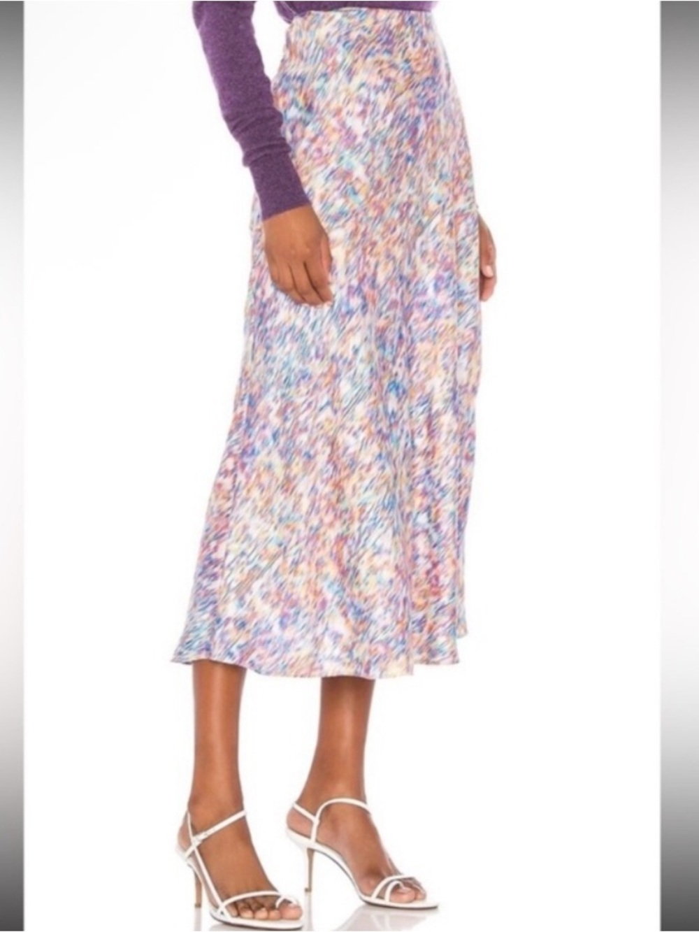 Rebecca Minkoff Multicolor Pastel Print Midi Skirt